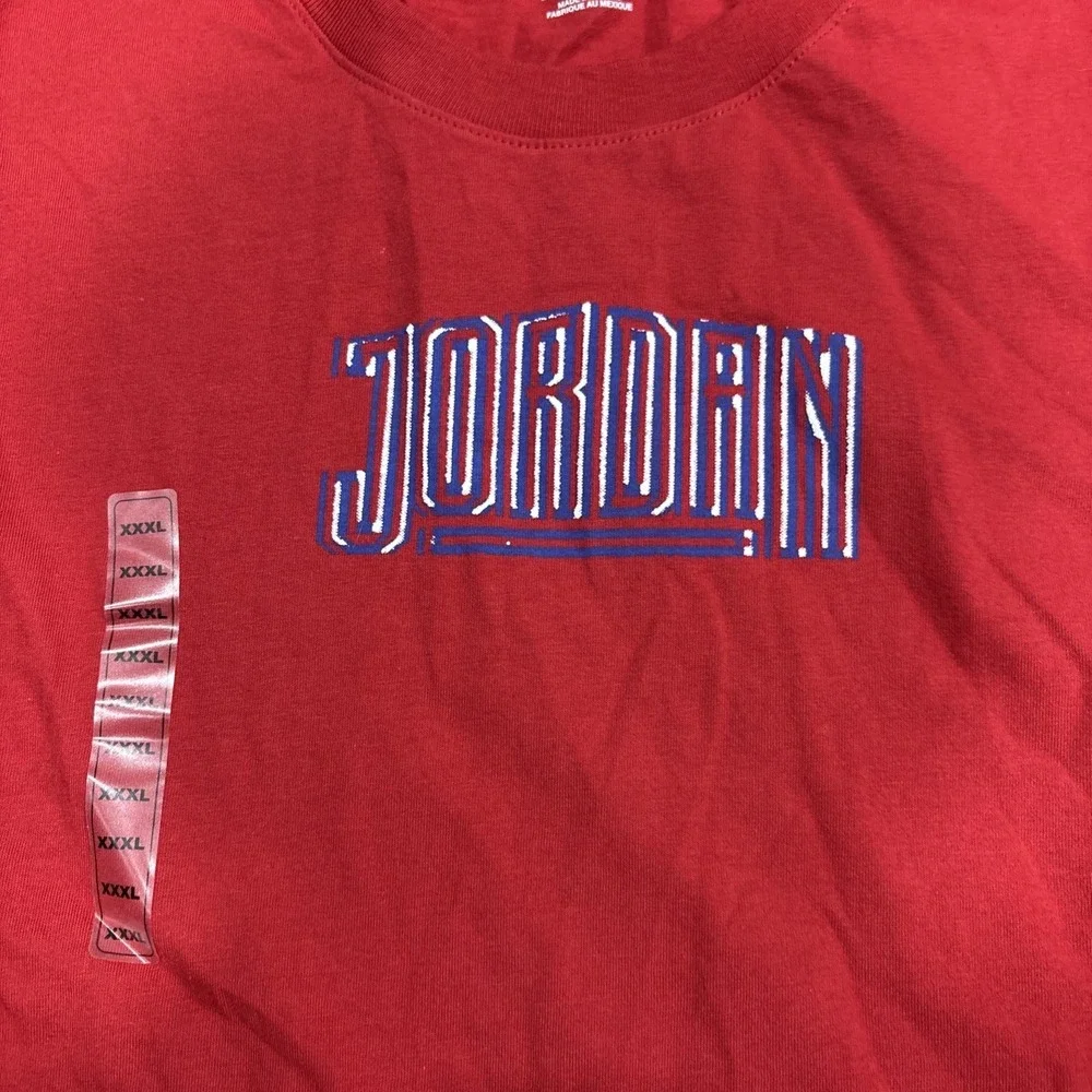 Air Jordan Nike T-Shirt Mens Size 3XL Red Crew Neck Jordan Spell Out Back
